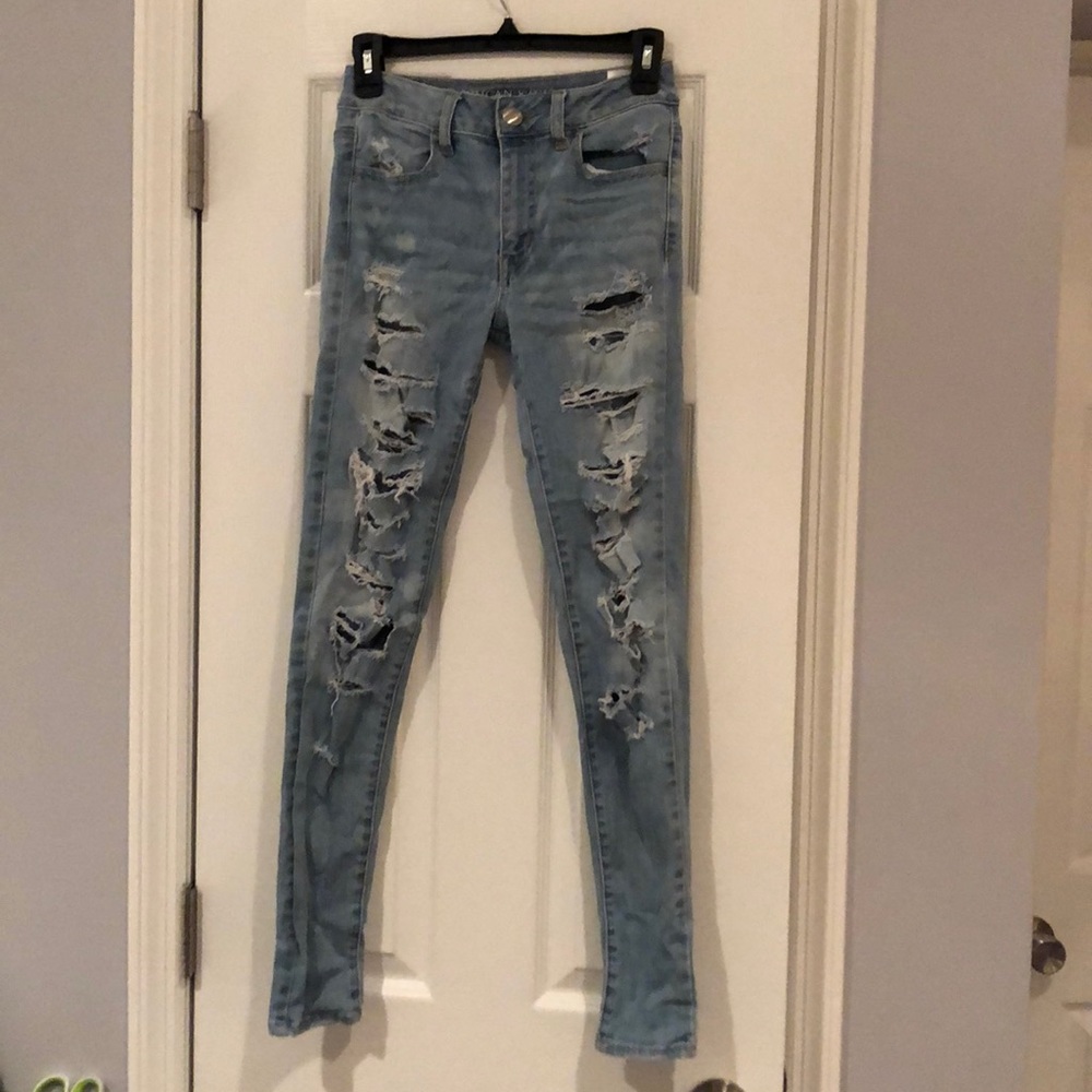 Denim ripped jeans